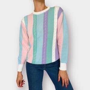 Vintage 90s La Mode‎ pastel Striped Sweater